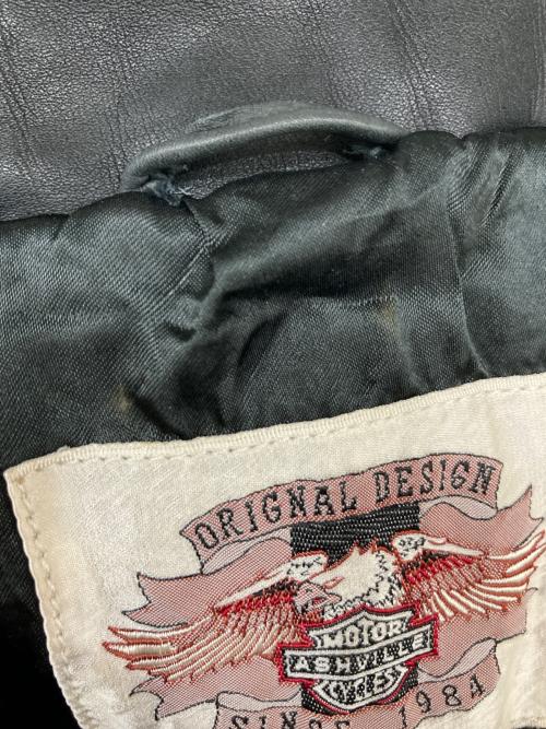 MOTOR ASHVILLE CYCLES（モーター アッシュビル サイクル）MOTOR ASHVILLE CYCLES (モーター アッシュビル サイクル) ライダースジャケット ブラック サイズ:Mの古着・服飾アイテム