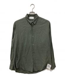 UNDERSON UNDERSON（アンダーソンアンダーソン）の古着「和紙レーヨンサテンシャツ」｜カーキ