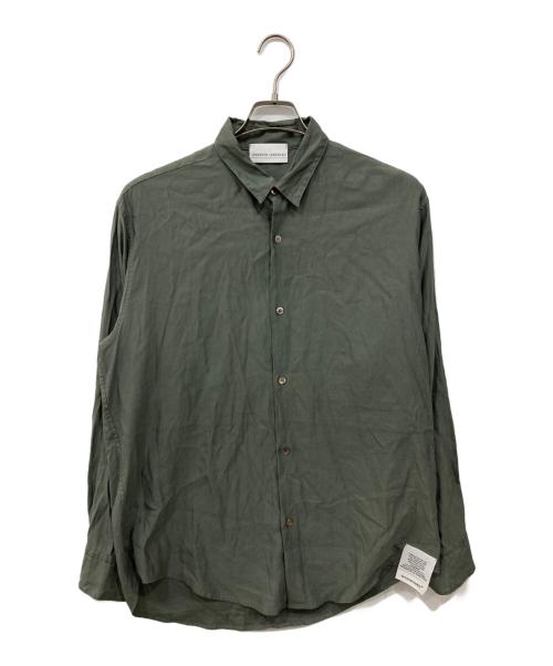 UNDERSON UNDERSON（アンダーソンアンダーソン）UNDERSON UNDERSON (アンダーソンアンダーソン) 和紙レーヨンサテンシャツ カーキ サイズ:1の古着・服飾アイテム