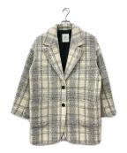 1er Arrondissementプルミエ アロンディスモン）の古着「NALYA モノトーンチェックコート」｜ホワイト