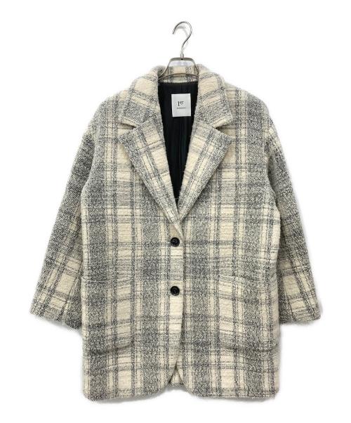 1er Arrondissement（プルミエ アロンディスモン）1er Arrondissement (プルミエ アロンディスモン) NALYA モノトーンチェックコート ホワイト サイズ:36の古着・服飾アイテム