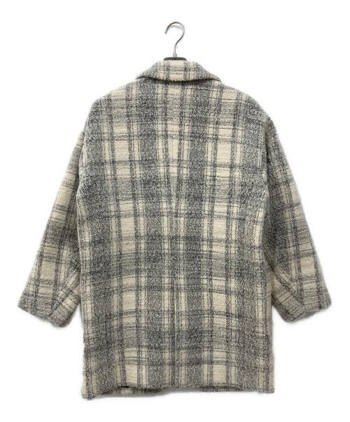 1er Arrondissement（プルミエ アロンディスモン）1er Arrondissement (プルミエ アロンディスモン) NALYA モノトーンチェックコート ホワイト サイズ:36の古着・服飾アイテム