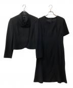 floral politeフローラルポライト）の古着「フラワーモチーフセットアップ」｜ブラック