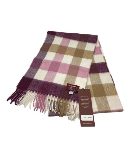 JOSHUA ELLIS（ジョシュア エリス）JOSHUA ELLIS (ジョシュア エリス) カシミヤチェックマフラー ピンクベージュの古着・服飾アイテム