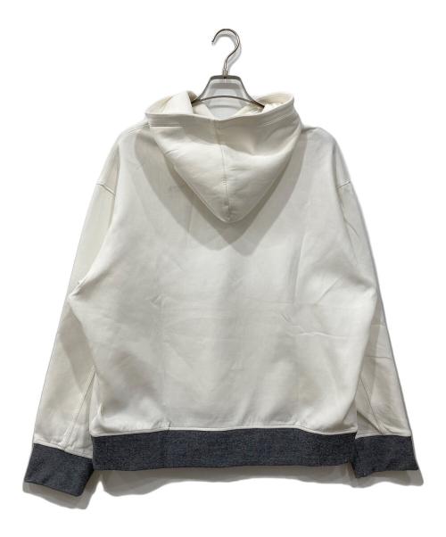 ARMANI EXCHANGE（アルマーニ エクスチェンジ）ARMANI EXCHANGE (アルマーニ エクスチェンジ) AXロゴ フーデッドスウェットプルオーバー ホワイト サイズ:Lの古着・服飾アイテム