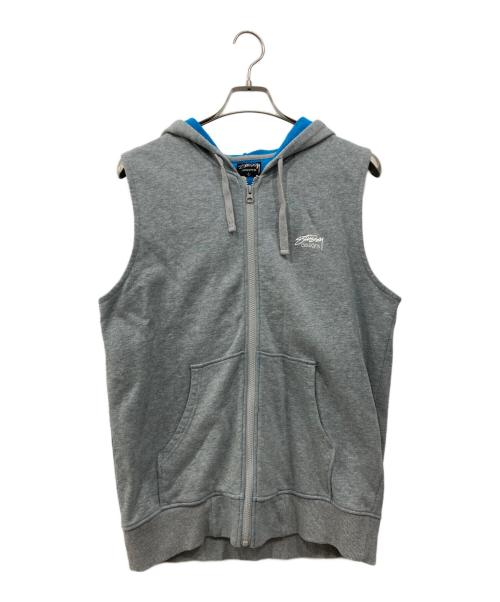 stussy（ステューシー）stussy (ステューシー) スケートマン スリーブレスパーカー グレー サイズ:Lの古着・服飾アイテム