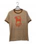 Hanes（ヘインズ）の古着「リンガーTシャツ」｜ベージュ×ブラウン