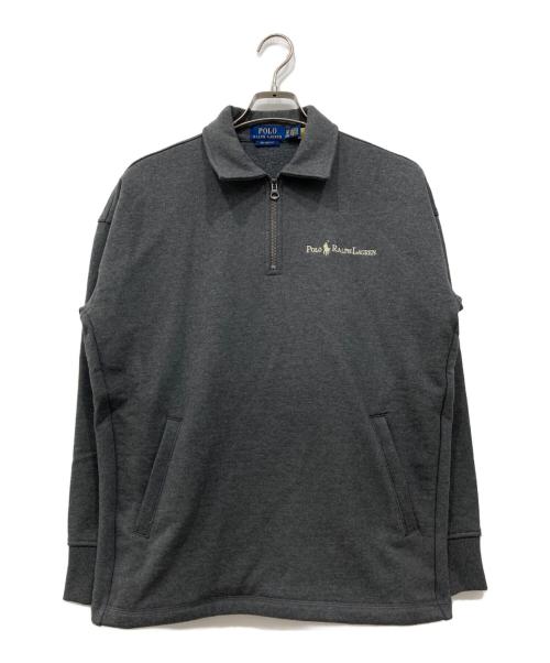 POLO RALPH LAUREN（ポロ・ラルフローレン）POLO RALPH LAUREN (ポロ・ラルフローレン) リラックスフィットロゴフリーススウェット グレー サイズ:XSの古着・服飾アイテム