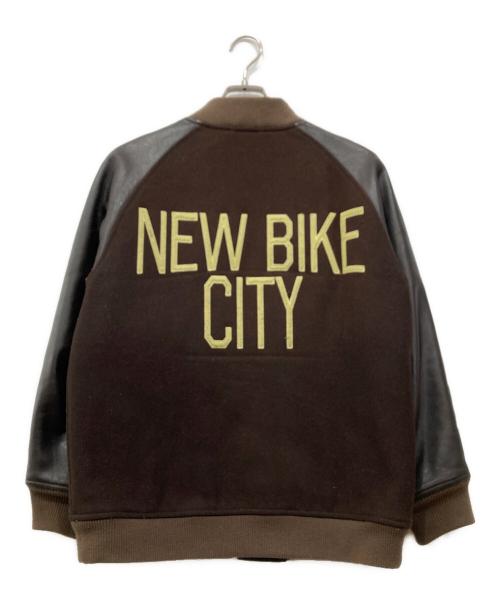 FOURTHIRTY（フォーサーティー）FOURTHIRTY (フォーサーティー) レザー切替ジャケット ブラウン サイズ:02の古着・服飾アイテム