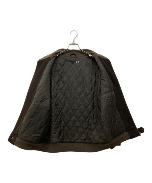 FOURTHIRTY（フォーサーティー）FOURTHIRTY (フォーサーティー) レザー切替ジャケット ブラウン サイズ:02の古着・服飾アイテム