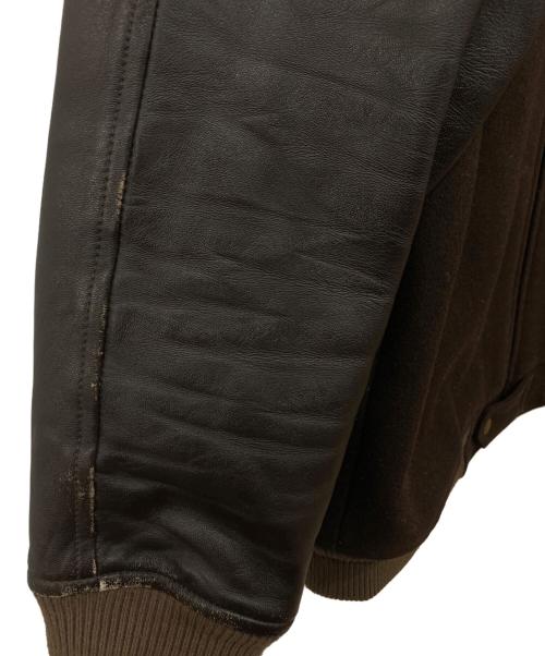 FOURTHIRTY（フォーサーティー）FOURTHIRTY (フォーサーティー) レザー切替ジャケット ブラウン サイズ:02の古着・服飾アイテム