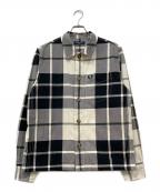 FRED PERRYフレッドペリー）の古着「タータン ツイル オーバーシャツジャケット」｜ブラック×ホワイト