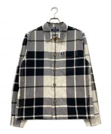 FRED PERRY（フレッドペリー）の古着「タータン ツイル オーバーシャツジャケット」｜ブラック×ホワイト