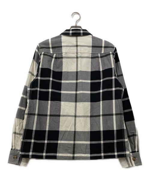 FRED PERRY（フレッドペリー）FRED PERRY (フレッドペリー) タータン ツイル オーバーシャツジャケット ブラック×ホワイト サイズ:Mの古着・服飾アイテム