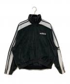 adidasアディダス）の古着「ベロアジャケット」｜ブラック×ホワイト