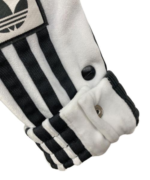 adidas（アディダス）adidas (アディダス) ベロアジャケット ブラック×ホワイト サイズ:Mの古着・服飾アイテム