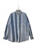 ARMANI JEANSアルマーニジーンズ）の古着「長袖ストライプシャツ」｜ブルー