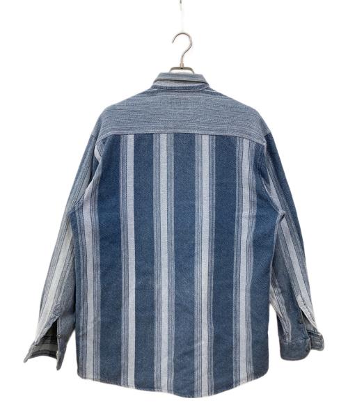 ARMANI JEANS（アルマーニジーンズ）ARMANI JEANS (アルマーニジーンズ) 長袖ストライプシャツ ブルー サイズ:Mの古着・服飾アイテム