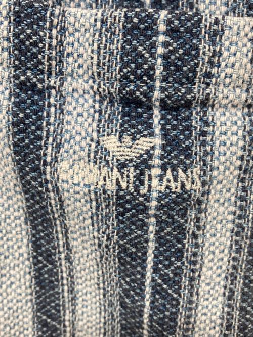 ARMANI JEANS（アルマーニジーンズ）ARMANI JEANS (アルマーニジーンズ) 長袖ストライプシャツ ブルー サイズ:Mの古着・服飾アイテム