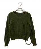 Y'sワイズ）の古着「デザインVネックニット」｜グリーン