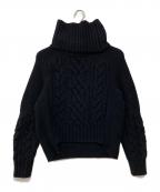 sacaiサカイ）の古着「スヌードケーブルニットセーター」｜ブラック