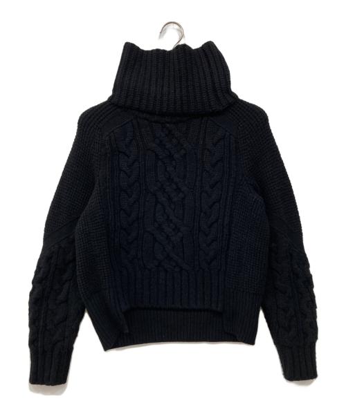 sacai（サカイ）sacai (サカイ) スヌードケーブルニットセーター ブラック サイズ:1の古着・服飾アイテム