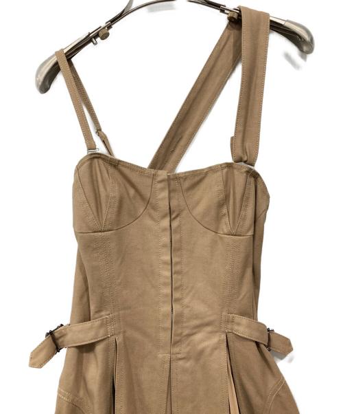 CASA FLINE（カーサフライン）CASA FLINE (カーサフライン) フロントホックプリーツワンピース ベージュ サイズ:Freeの古着・服飾アイテム
