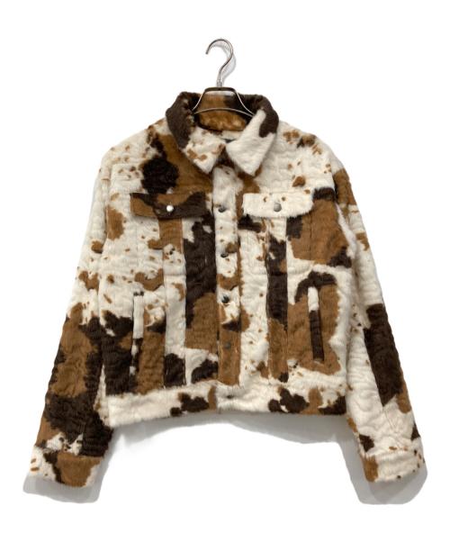 無尽 MUZINE（ムジン）無尽 MUZINE (ムジン) 牛柄 ジャケット ベージュ サイズ:表記無し(実寸を参照ください)の古着・服飾アイテム