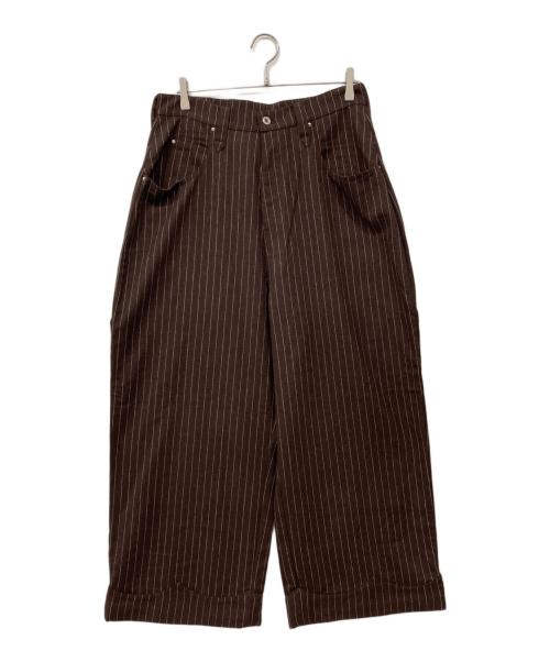 Ballsy.Brothers（ボールジーブラザーズ）Ballsy.Brothers (ボールジーブラザーズ)  wool western stripe slacks / ウールウエスタンストライプスラックス ブラウン サイズ:Lの古着・服飾アイテム
