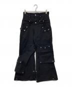 TYPE SHADEタイプシェイド）の古着「スタッズ ダブルウエスト デニム」｜ブラック
