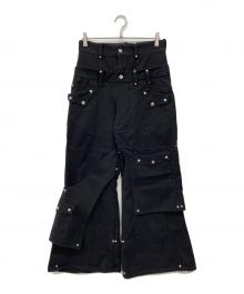 TYPE SHADE（タイプシェイド）の古着「スタッズ ダブルウエスト デニム」｜ブラック