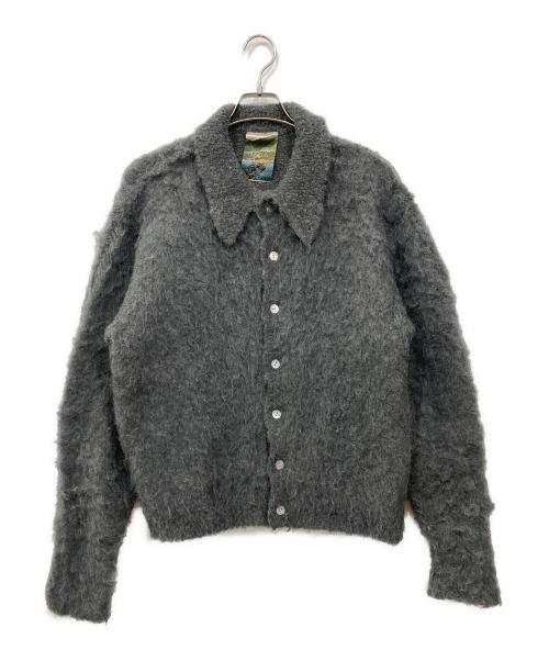 Ballsy.Brothers（ボールジーブラザーズ）BALLSY.BROTHERS (ボールジーブラザーズ) mohair blend knit cardigan / モヘヤブレンドニットカーディガン グレー サイズ:Lの古着・服飾アイテム