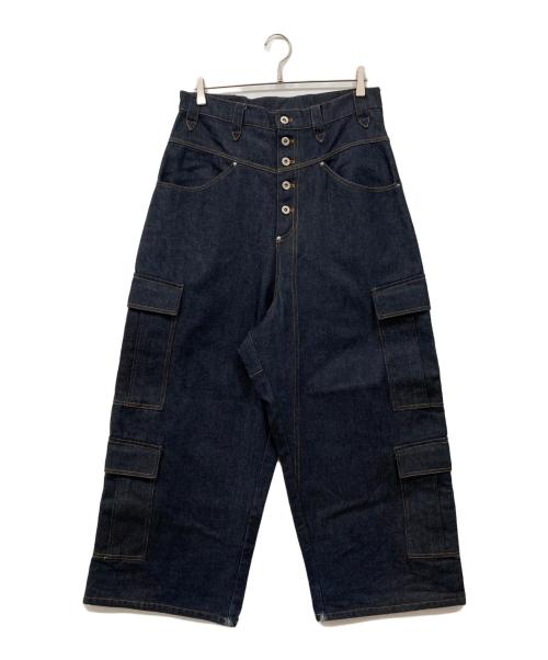 Ballsy.Brothers（ボールジーブラザーズ）BALLSY.BROTHERS (ボールジーブラザーズ)  Assortment cargo denim pants / アソートメントカーゴデニムパンツ インディゴ サイズ:Lの古着・服飾アイテム