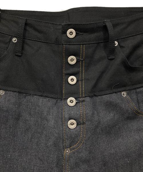 BADWAY（バッドウェイ）BADWAY (バッドウェイ) BALLSY.BROTHERS (ボールジーブラザーズ) 2up wide denim pants / 2アップワイドデニムパンツ インディゴ サイズ:Lの古着・服飾アイテム