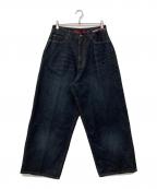 Jaded Londonジェイデッドロンドン）の古着「INDIGO RAINBOW SCRIPT XL COLOSSUS JEAN / インディゴ レインボー スクリプト XL コロッサス ジーンズ」｜インディゴ