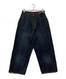 Jaded London（ジェイデッドロンドン）の古着「INDIGO RAINBOW SCRIPT XL COLOSSUS JEAN / インディゴ レインボー スクリプト XL コロッサス ジーンズ」｜インディゴ