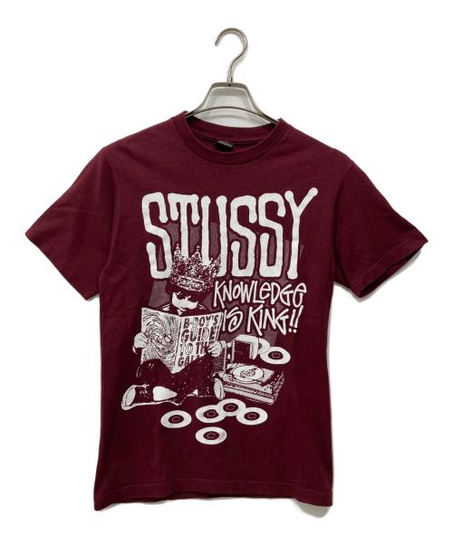 stussy（ステューシー）stussy (ステューシー) プリントTシャツ ボルドー サイズ:Sの古着・服飾アイテム