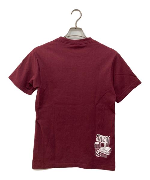 stussy（ステューシー）stussy (ステューシー) プリントTシャツ ボルドー サイズ:Sの古着・服飾アイテム