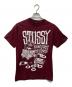 stussy（ステューシー）の古着「プリントTシャツ」｜ボルドー