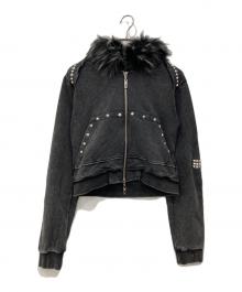 TYPE SHADE（タイプシェイド）の古着「スタッズ ダブルジップパーカー」｜グレー