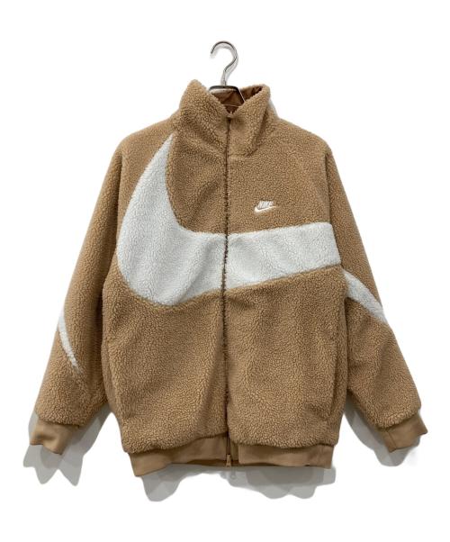 NIKE（ナイキ）NIKE (ナイキ) スウッシュ フルジップ ボア ジャケット ベージュ サイズ:Lの古着・服飾アイテム