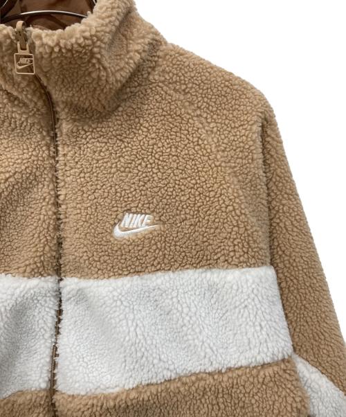 NIKE（ナイキ）NIKE (ナイキ) スウッシュ フルジップ ボア ジャケット ベージュ サイズ:Lの古着・服飾アイテム