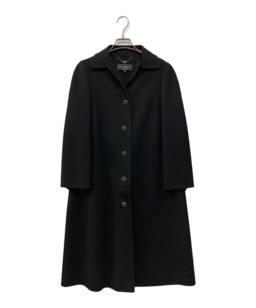 Salvatore Ferragamo（サルヴァトーレ フェラガモ）Salvatore Ferragamo (サルヴァトーレ フェラガモ) カシミヤブレンドコート ブラック サイズ:42の古着・服飾アイテム