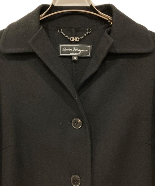 Salvatore Ferragamo（サルヴァトーレ フェラガモ）Salvatore Ferragamo (サルヴァトーレ フェラガモ) カシミヤブレンドコート ブラック サイズ:42の古着・服飾アイテム