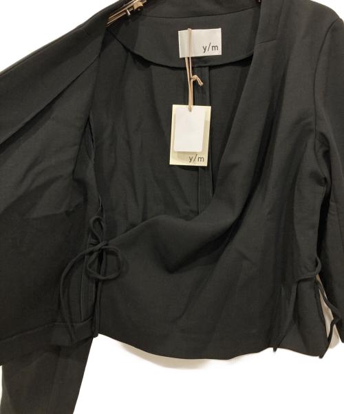 Y/M（イム）y/m (イム) TWダブルクロス カシュクールジャケット ブラック サイズ:38 未使用品の古着・服飾アイテム