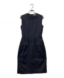 FOXEY NEWYORK（フォクシーニューヨーク）の古着「ジャガードワンピース」｜ネイビー