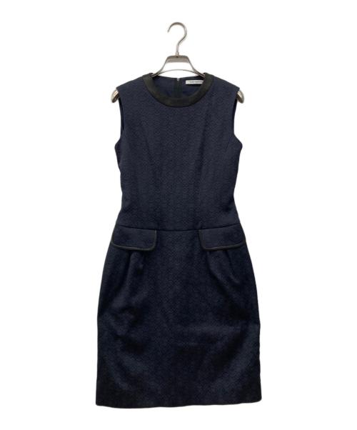 FOXEY NEWYORK（フォクシーニューヨーク）FOXEY NEWYORK (フォクシーニューヨーク) ジャガードワンピース ネイビー サイズ:38の古着・服飾アイテム