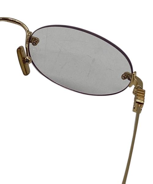 MIU MIU（ミュウミュウ）MIU MIU (ミュウミュウ) オーバル型 リムレスサングラス ブラウン サイズ:51□20の古着・服飾アイテム