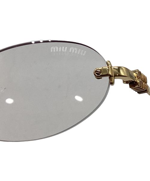 MIU MIU（ミュウミュウ）MIU MIU (ミュウミュウ) オーバル型 リムレスサングラス ブラウン サイズ:51□20の古着・服飾アイテム