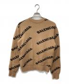 BALENCIAGAバレンシアガ）の古着「ロゴ ジャガードニット」｜ベージュ